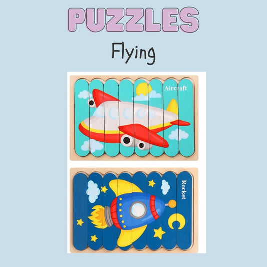 Wooden Puzzle- Rocket and Plane